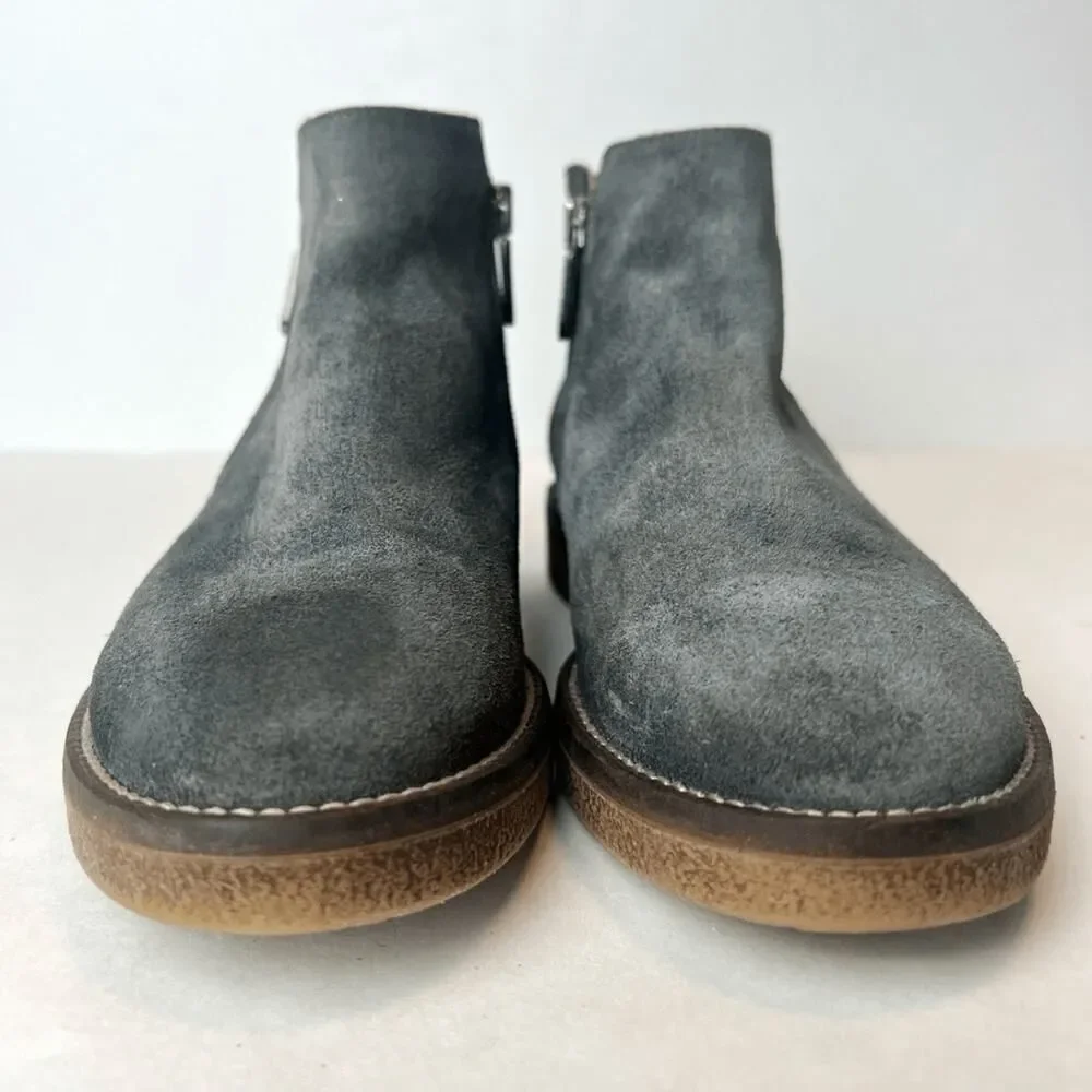Italeau Waterproof Foliana Booties Suede Ankle Boots Gray Sz 5.5